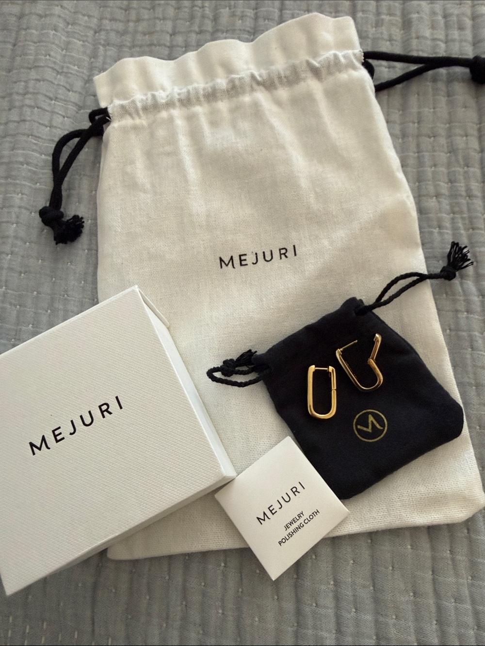 Mejuri 18K Gold Vermeil U Hoop Earrings-brand new